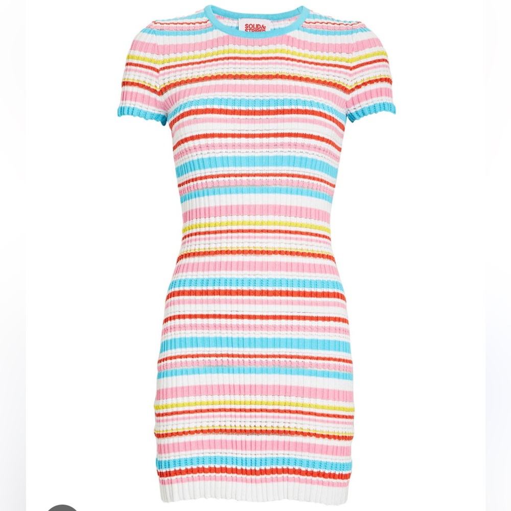 The June Striped Rib Knit Mini Dress